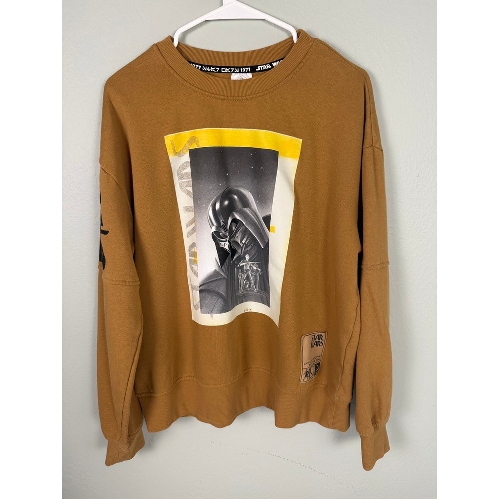 Star Wars Darth Vader Graphic Crewneck Sweatshirt Disney Lucasfilm Brown Size M